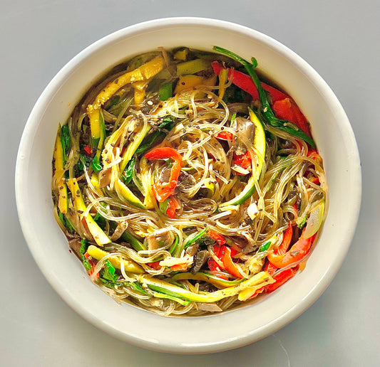 Live chronic disease free with our recipes: easy, 100% organic, plant based, free of gluten, dairy, corn, soy, egg. Try out gluten & soy free korean noodle (japchae)!