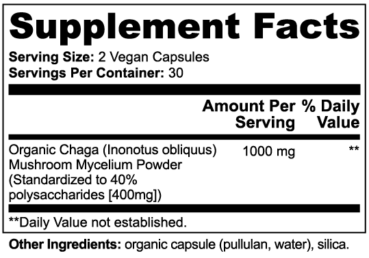 Organic Chaga Mushroom Powder - Wild-Harvested Superfood for Daily Wellness