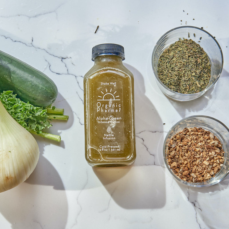 cold pressed greens in alpha green
