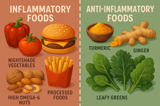 Comparison of inflammatory foods versus anti-inflammatory foods including nightshades and healing ingredients