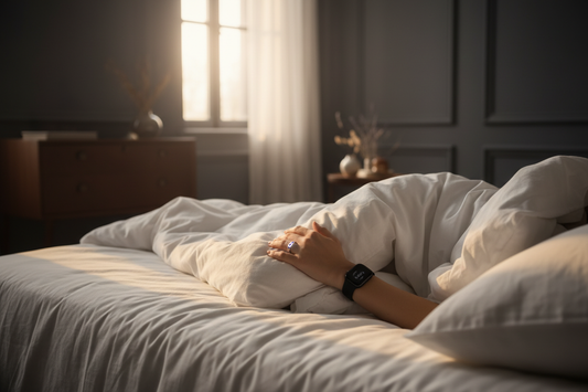 Person sleeping with Oura Ring showing poor recovery score — inflammation and HRV explained