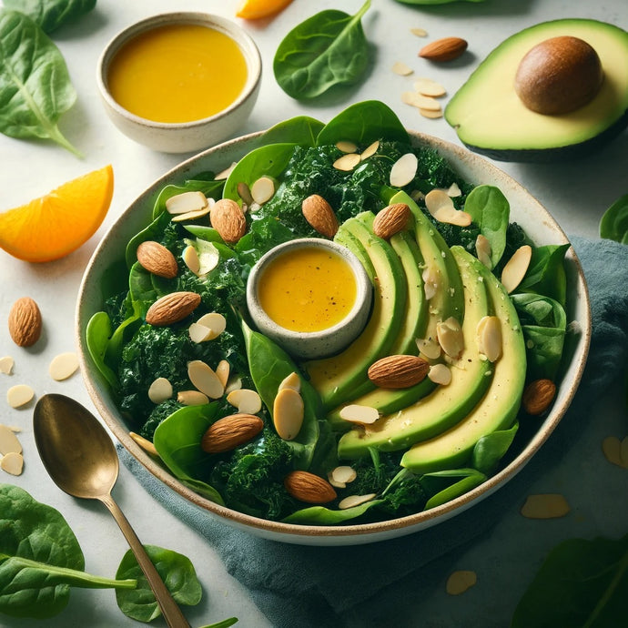 Nutrient-Packed Vegan Spinach and Kale Salad Recipe with Citrus Dressing