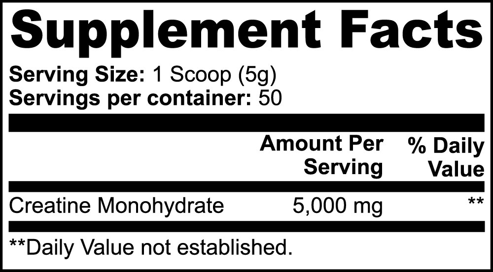 Pure Creatine Monohydrate Powder - Unflavored Muscle Support Supplement