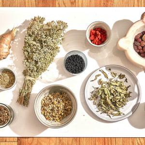 Healing herbs in organic pharmer foods and beverages