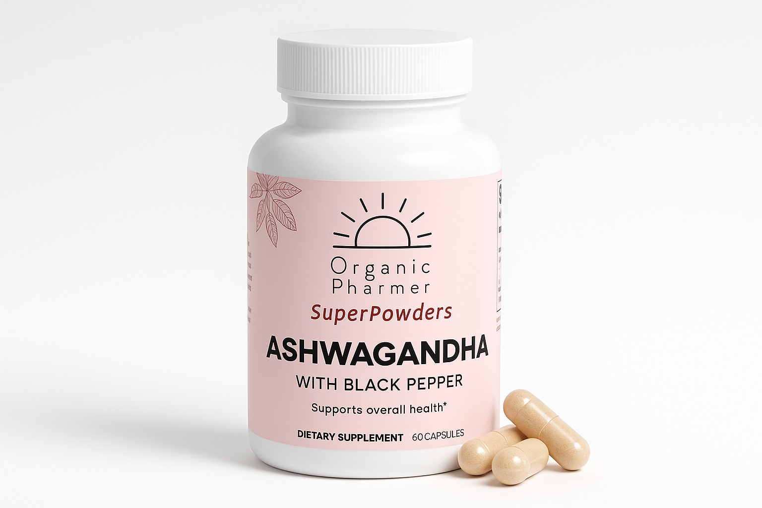 adaptogenic Ashwagandha pillls with black pepper 